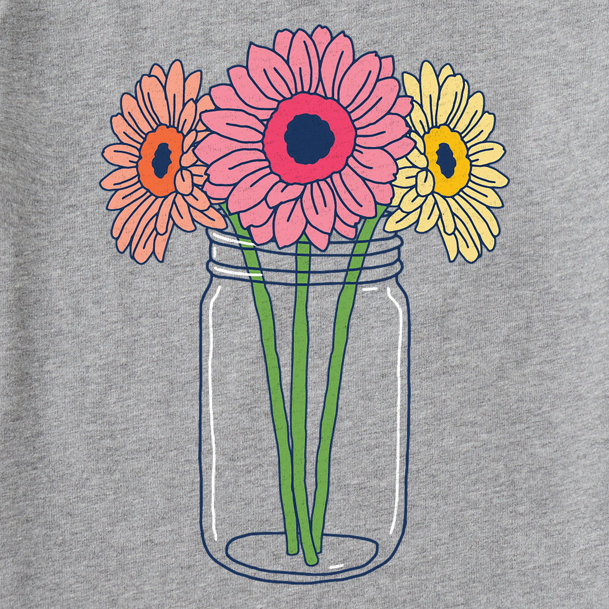Women's Gerbera Flower Jar Good Vibes Crew