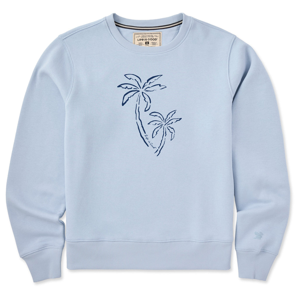 Women's Two Simple Palms Good Vibes Crew