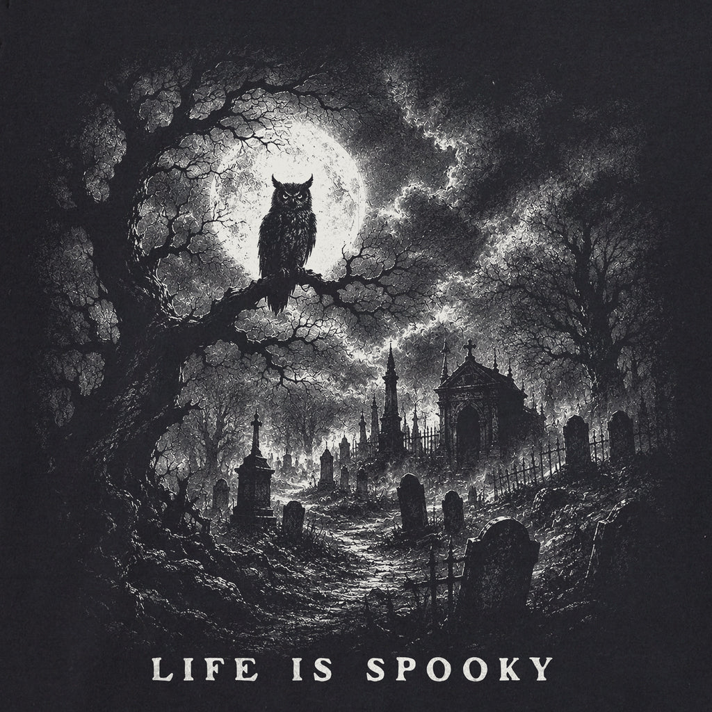 Women's Life is Spooky Owl Short Sleeve Crusher Boxy Tee product image 2