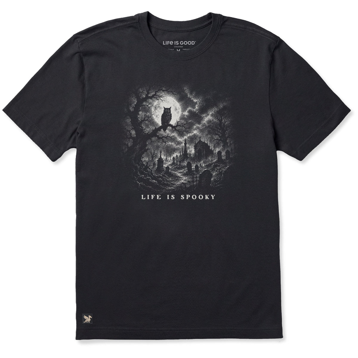Men's Life is Spooky Owl Short Sleeve Crusher Tee product image 1