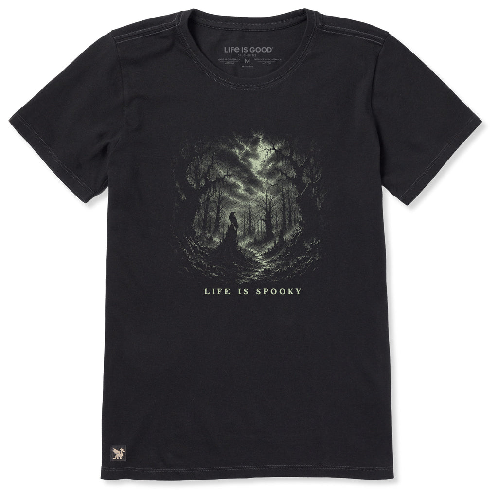 Women's Life is Spooky Crow Short Sleeve Crusher Tee product image 1