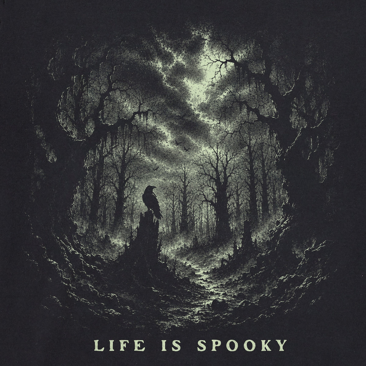 Women's Life is Spooky Crow Short Sleeve Crusher Tee product image 2