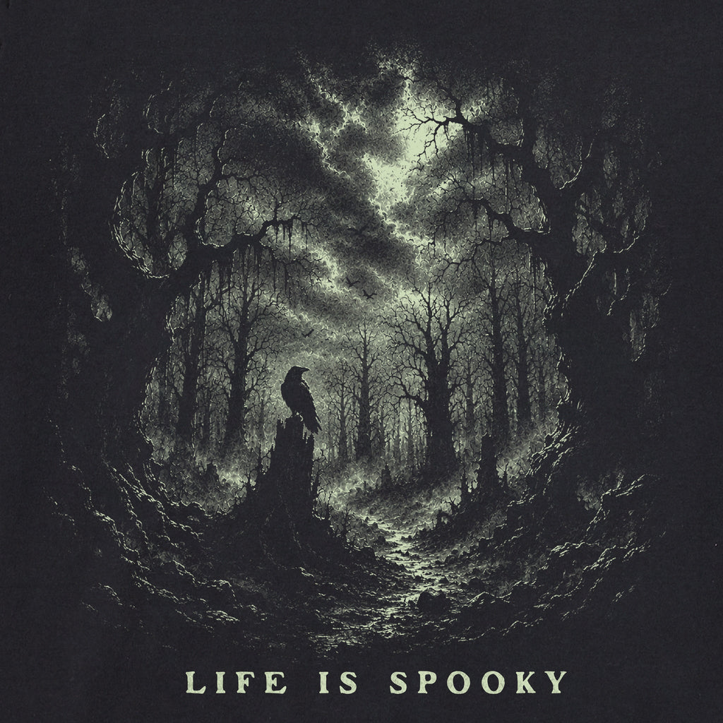 Women's Life is Spooky Crow Short Sleeve Crusher Boxy Tee product image 2
