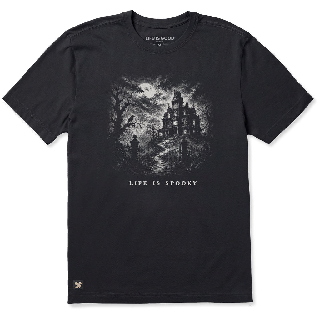 Men's Life is Spooky Haunted House Short Sleeve Crusher Tee product image 1