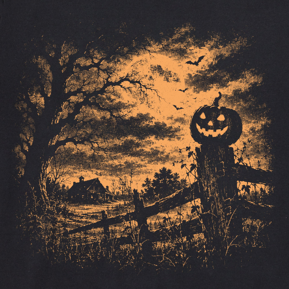 Men's Spooky Jack O Lantern Short Sleeve Crusher Tee product image 2