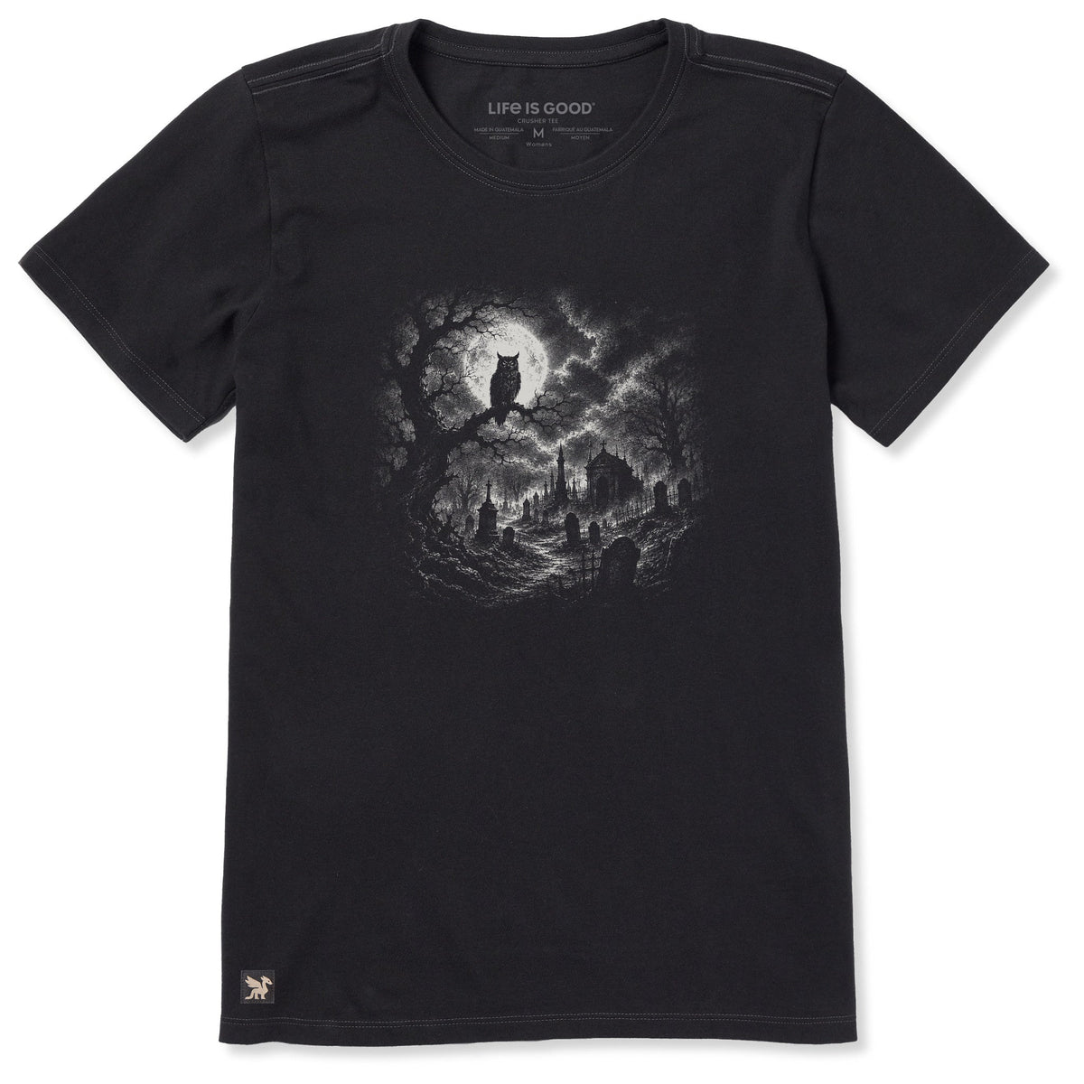 Women's Spooky Owl Short Sleeve Crusher Tee product image 1