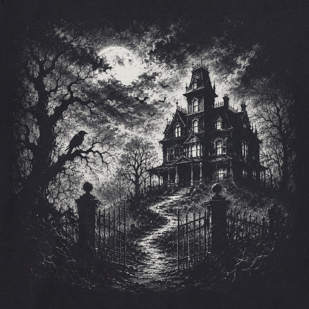 Men's Spooky House Short Sleeve Crusher Tee product image 2