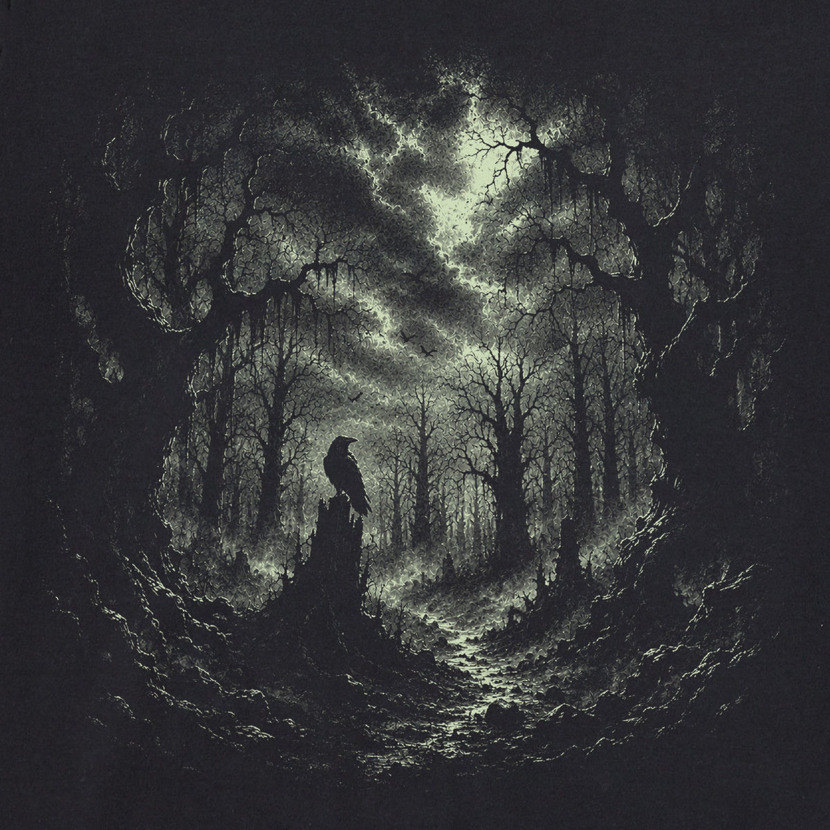 Women's Spooky Raven Short Sleeve Crusher Tee product image 2