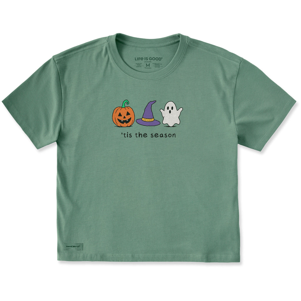 Women's Tis the Season Halloween Trio Short Sleeve Crusher Boxy Tee