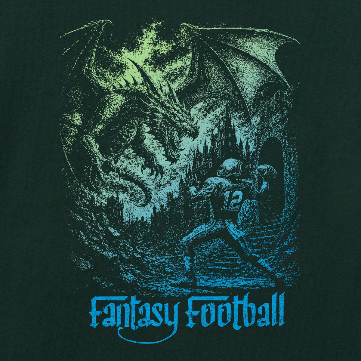 Women's Fantasy Football Dragon Short Sleeve Crusher Boxy product image 2