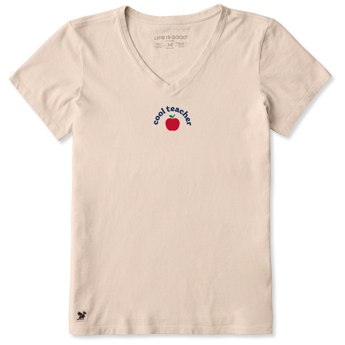 Women's Cool Teacher Apple Short Sleeve Crusher Vee product image 1