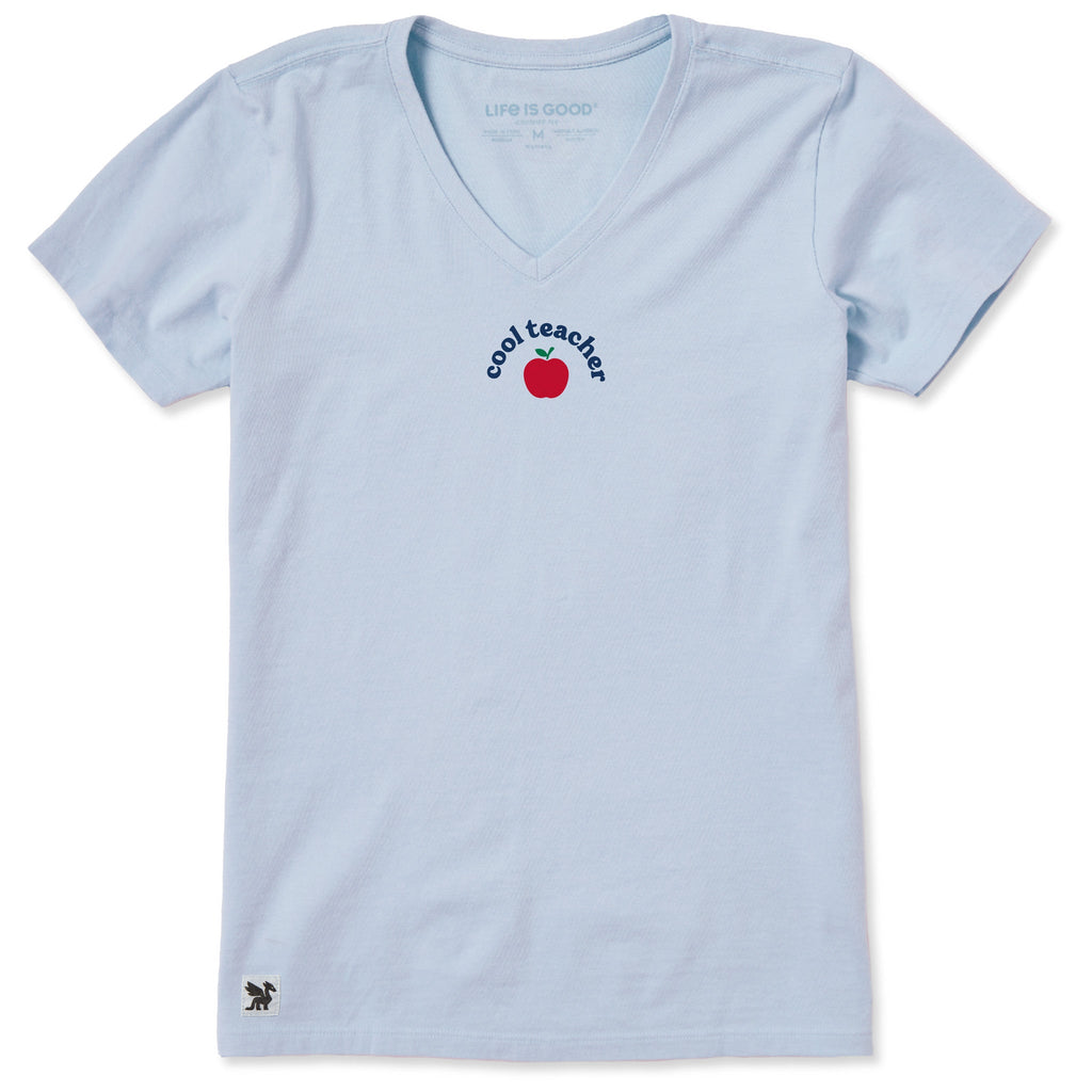 Women's Cool Teacher Apple Short Sleeve Crusher Vee product image 5