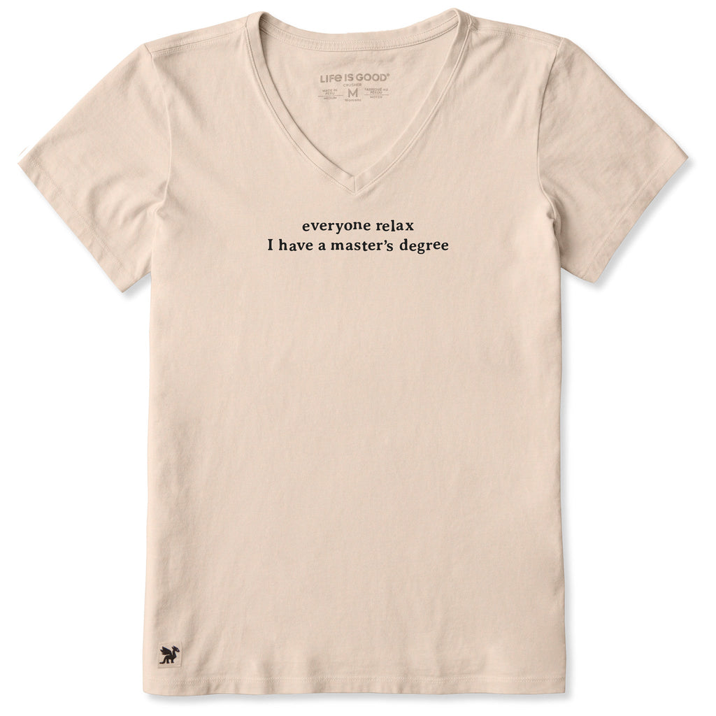 Women's I Have a Master's Degree Short Sleeve Crusher Vee product image 3