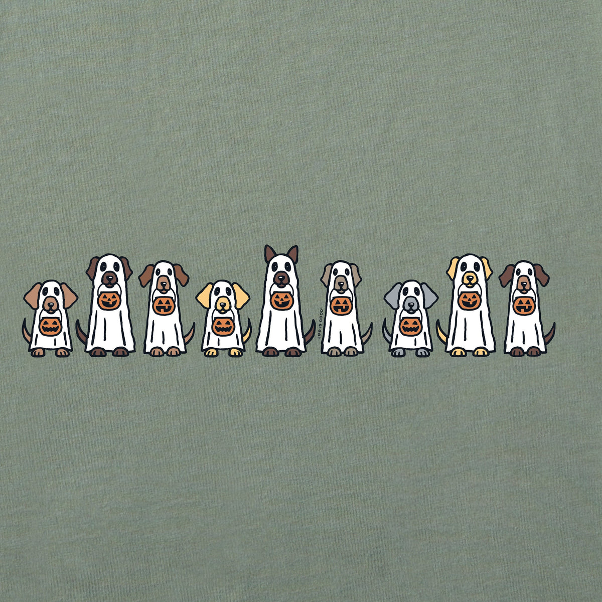 Kids Trick or Treat Ghost Pups Short Sleeve Crusher Tee product image 2