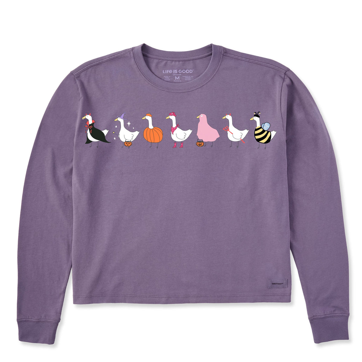 Women's Trick or Treat Geese Long Sleeve Crusher Boxy Tee product image 1