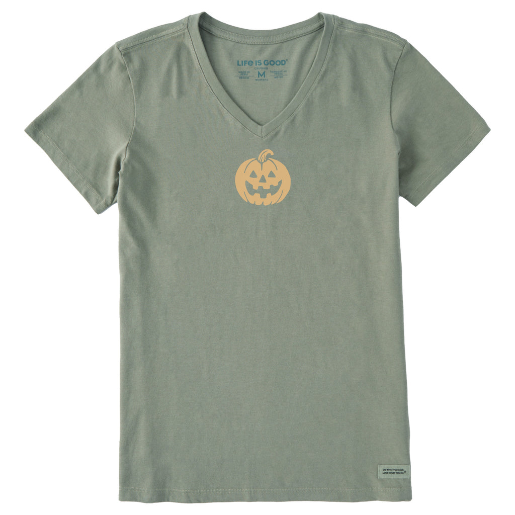 Women's Tiny Jack-O-Lantern Short Sleeve Crusher Vee product image 1