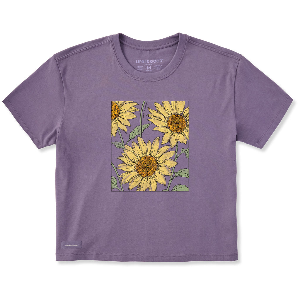 Women's Sunflowers in a Box Short Sleeve Crusher Boxy Tee product image 1