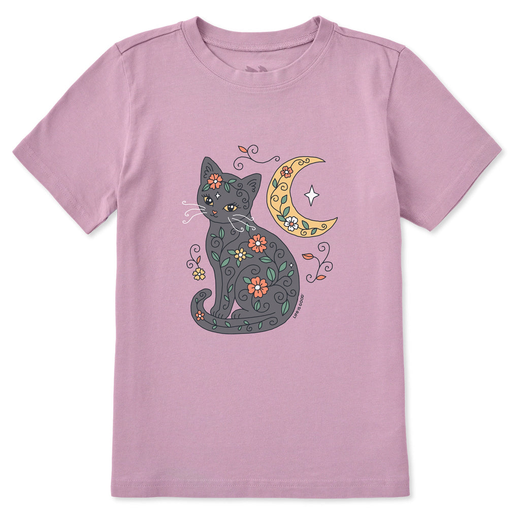 Kids Doodle Cat and Moon Short Sleeve Crusher Tee product image 1