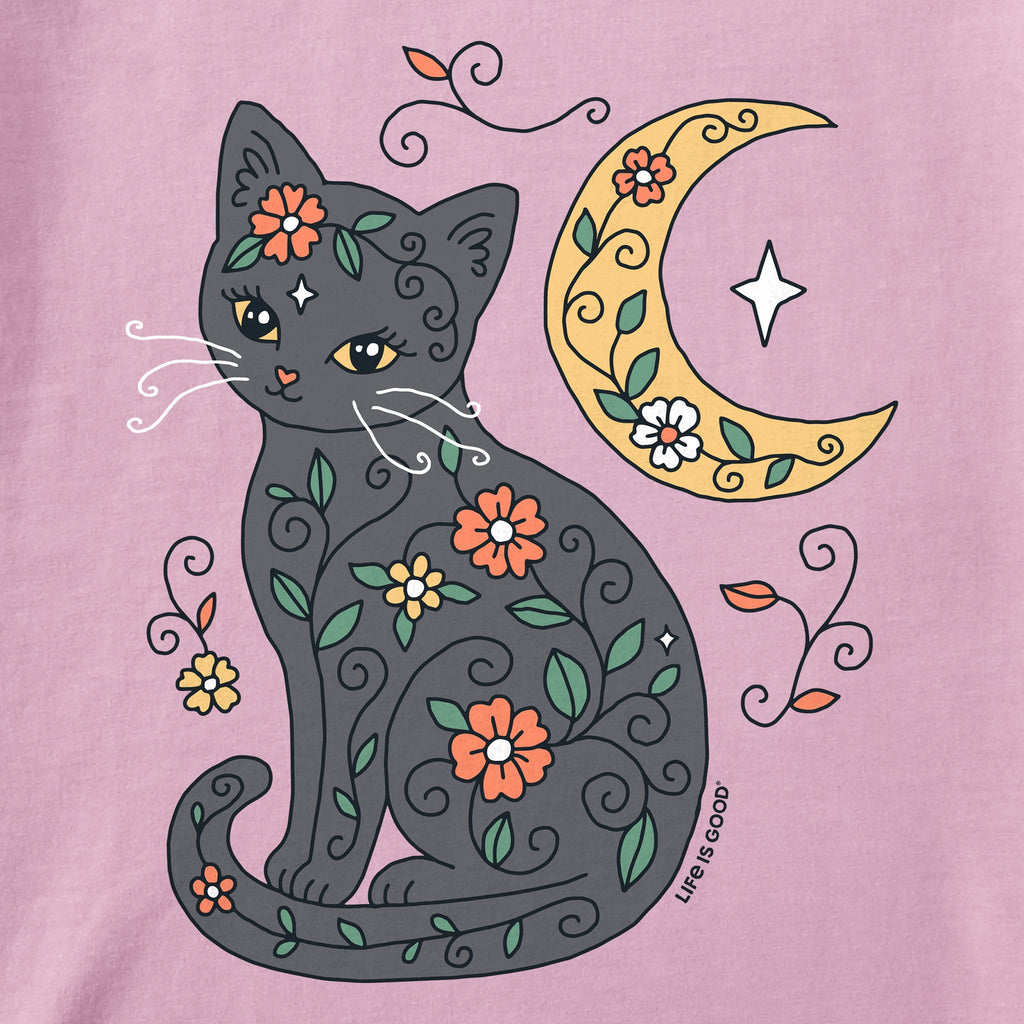 Kids Doodle Cat and Moon Short Sleeve Crusher Tee product image 2