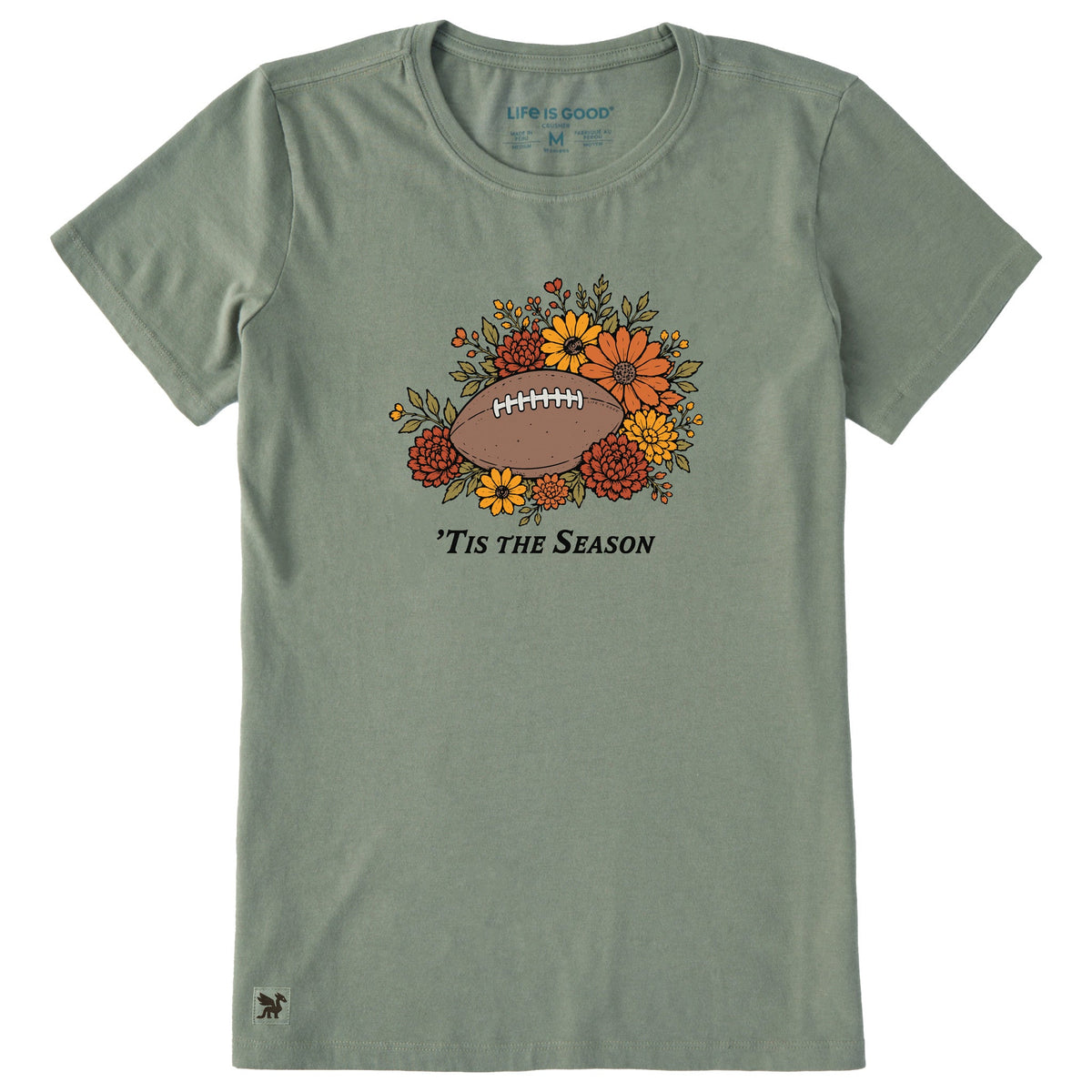 Women's 'Tis the Season Football Florals Short Sleeve product image 1