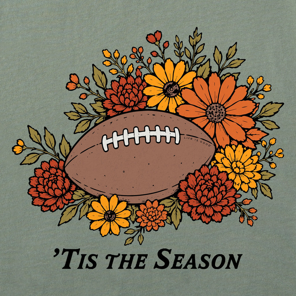 Women's 'Tis the Season Football Florals Short Sleeve product image 2