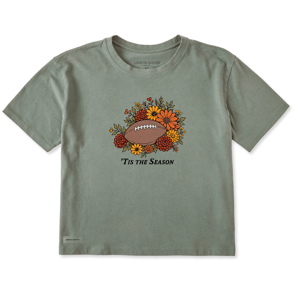 Women's 'Tis the Season Football Florals Short Sleeve product image 1