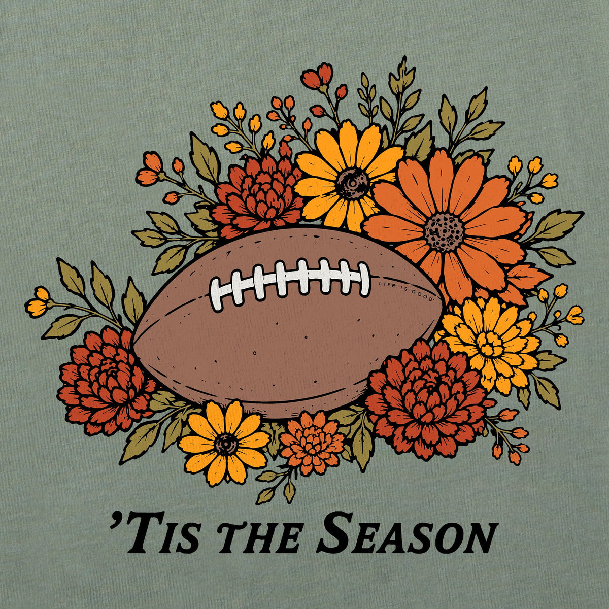 Women's 'Tis the Season Football Florals Short Sleeve product image 2