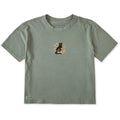 Women's Cat in Fall Florals Short Sleeve Crusher Boxy Tee product image 1