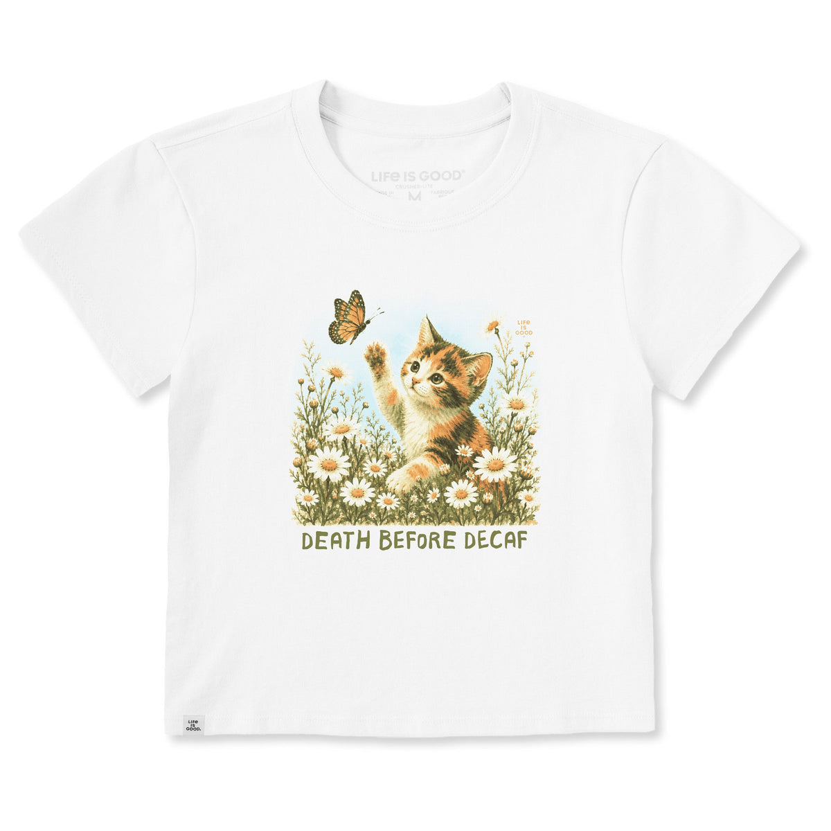 Women's Death Before Decaf Kitten Crusher-LITE Shrunken Tee product image 1