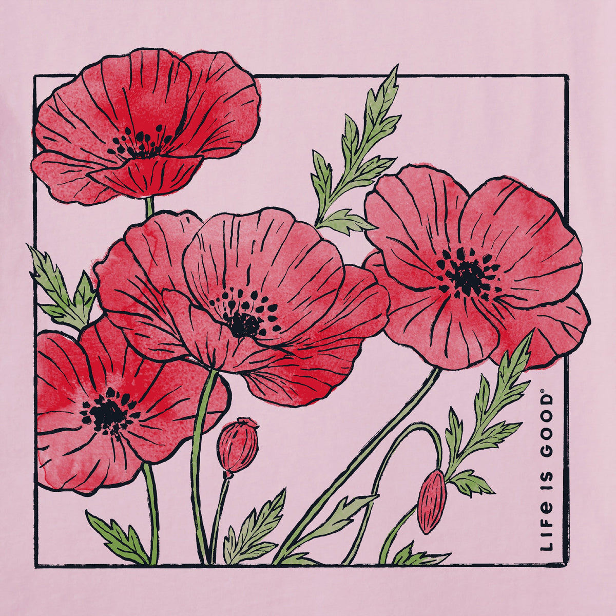 Women's Poppies Square Short Sleeve Crusher Tee product image 2
