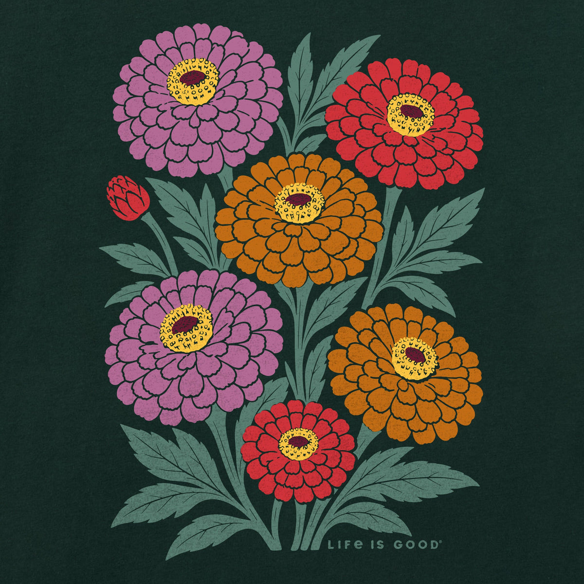 Women's Zinnia Blooms Short Sleeve Crusher Tee product image 2