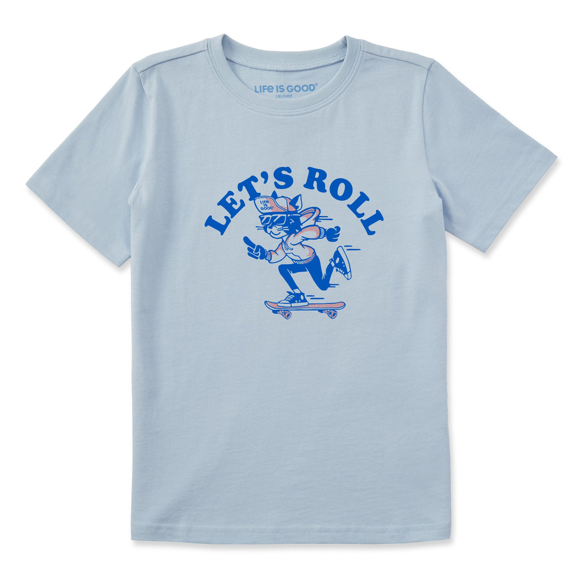 Kids Let's Roll Skater Short Sleeve Crusher Tee