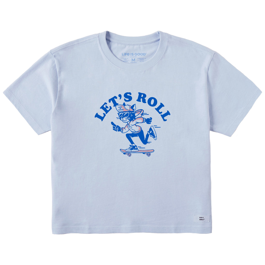 Women's Let's Roll Skater Short Sleeve Crusher Boxy Tee