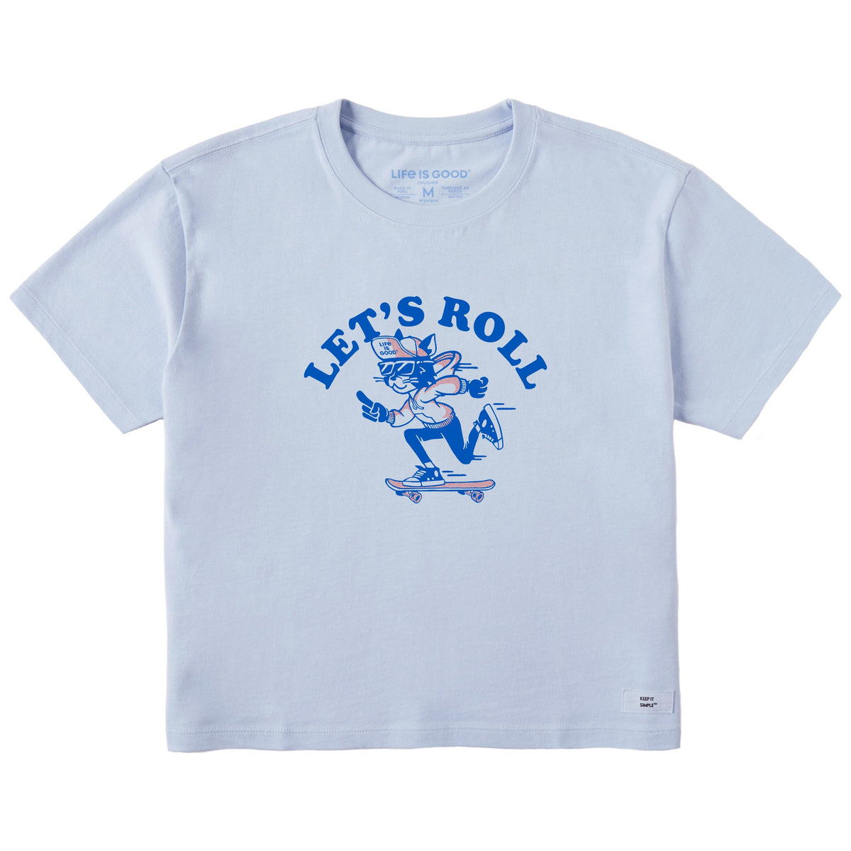 Women's Let's Roll Skater Short Sleeve Crusher Boxy Tee