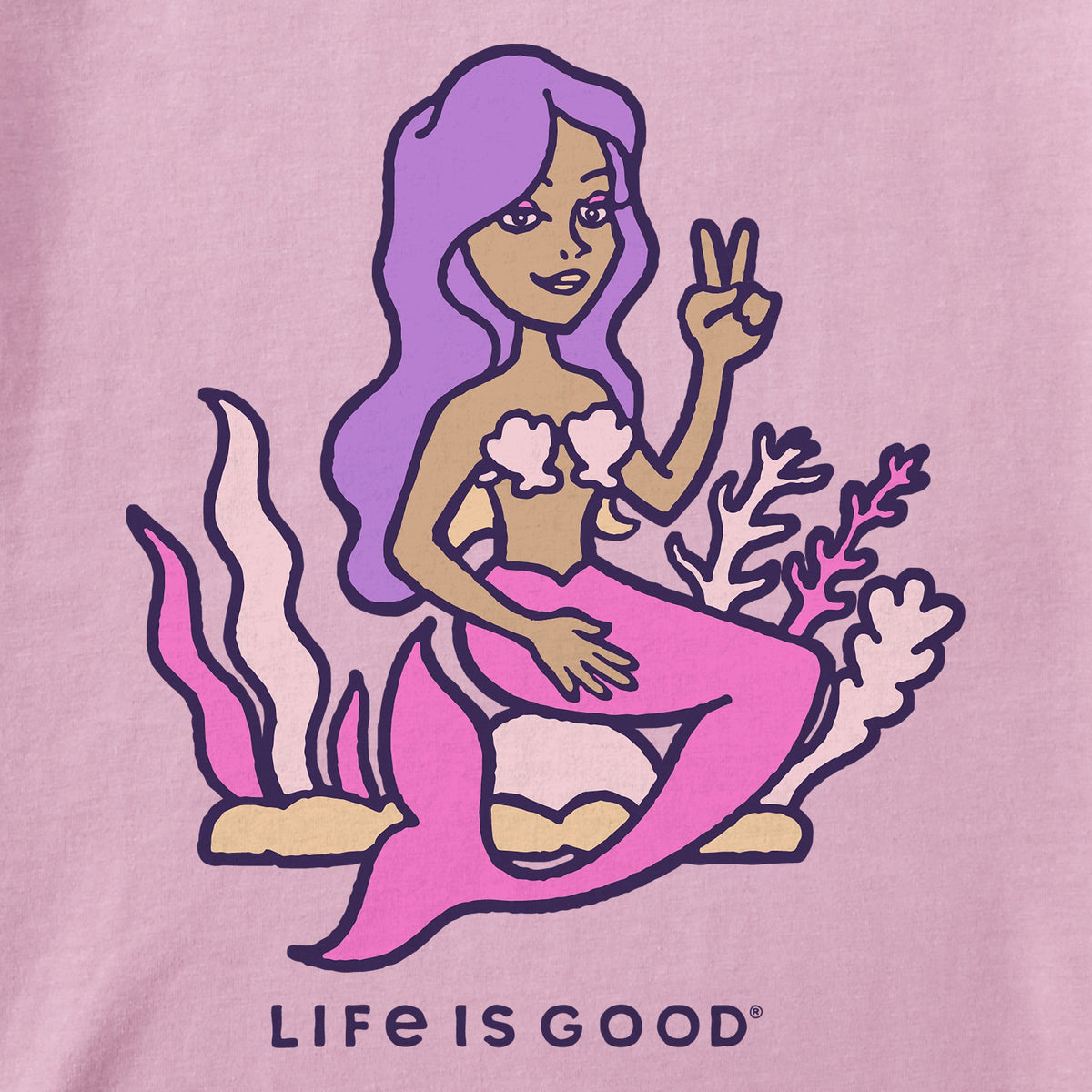Kids Mermaid On Rock Short Sleeve Crusher Tee product image 2