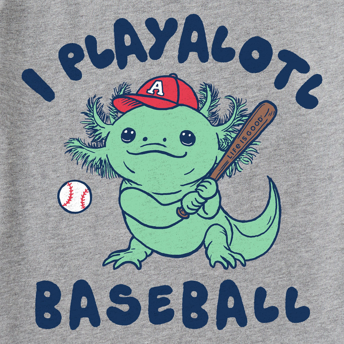 Kids Play Alotl Baseball Short Sleeve Crusher Tee