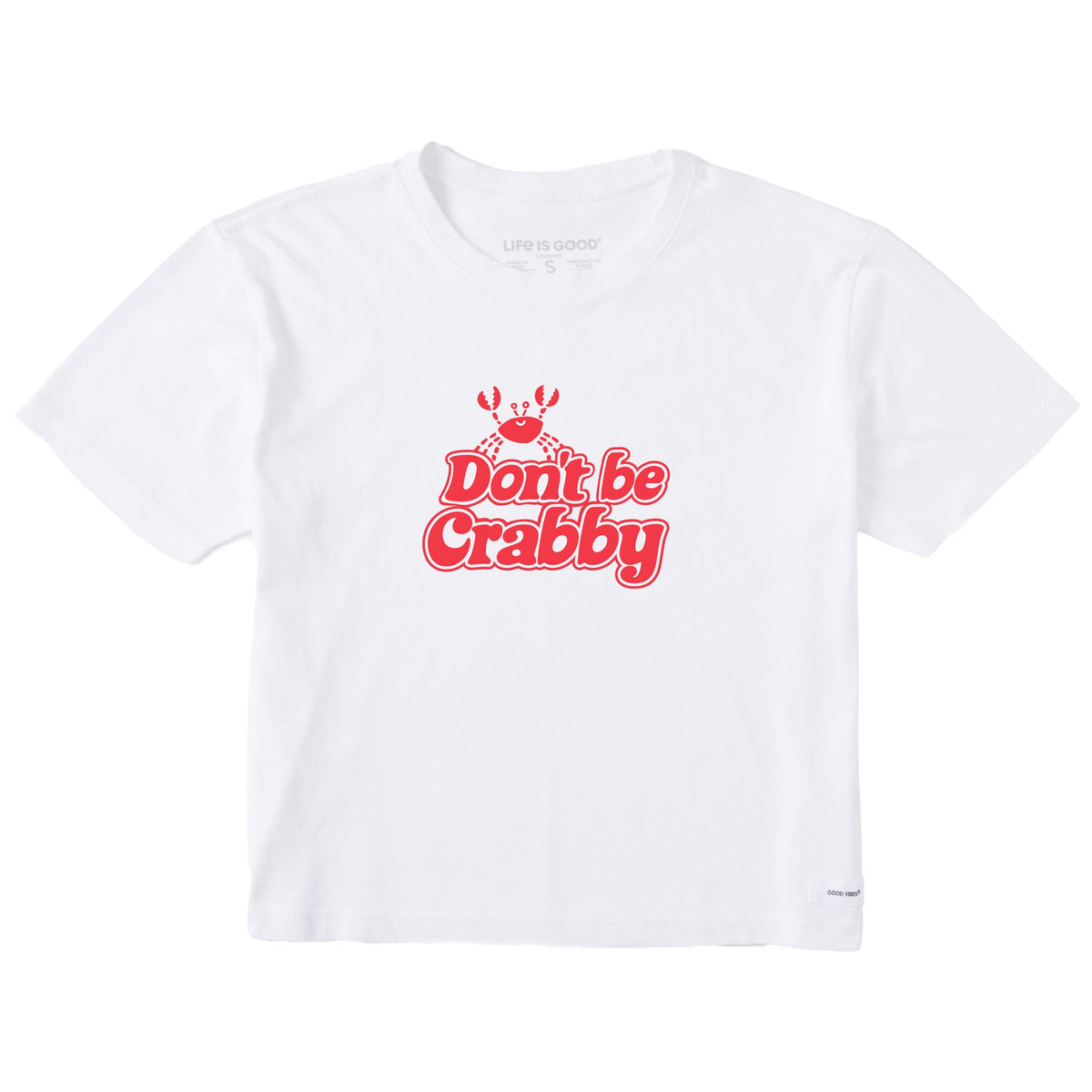 Women's Don't Be Crabby Script Short Sleeve Crusher Boxy Tee product image 1