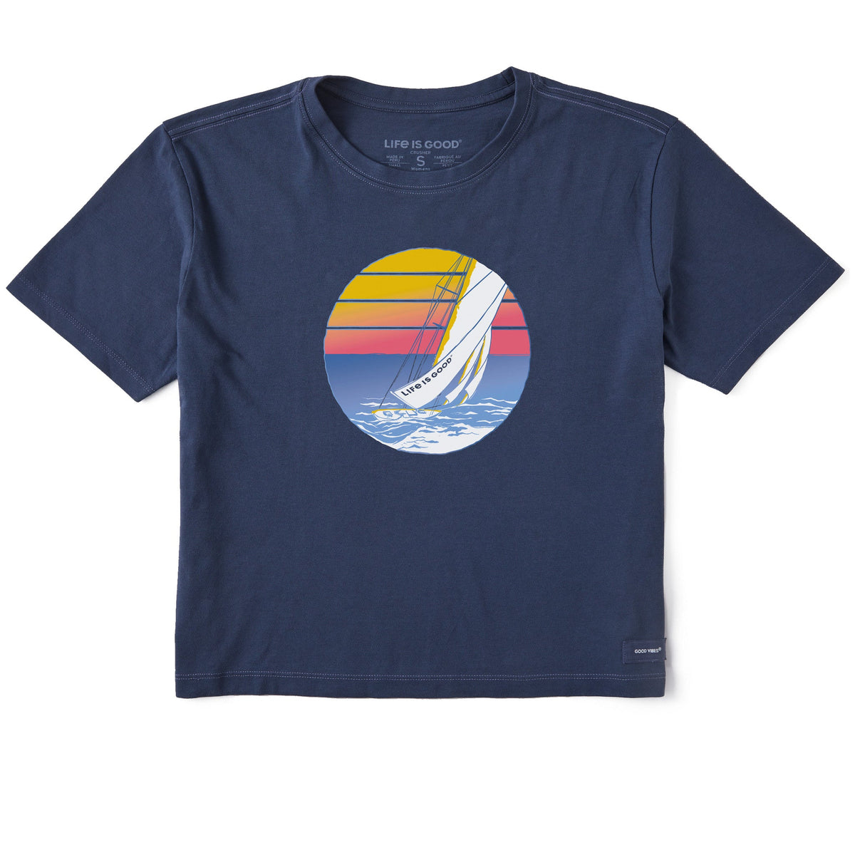 Women's Sailboat Circle Short Sleeve Crusher Boxy Tee product image 1