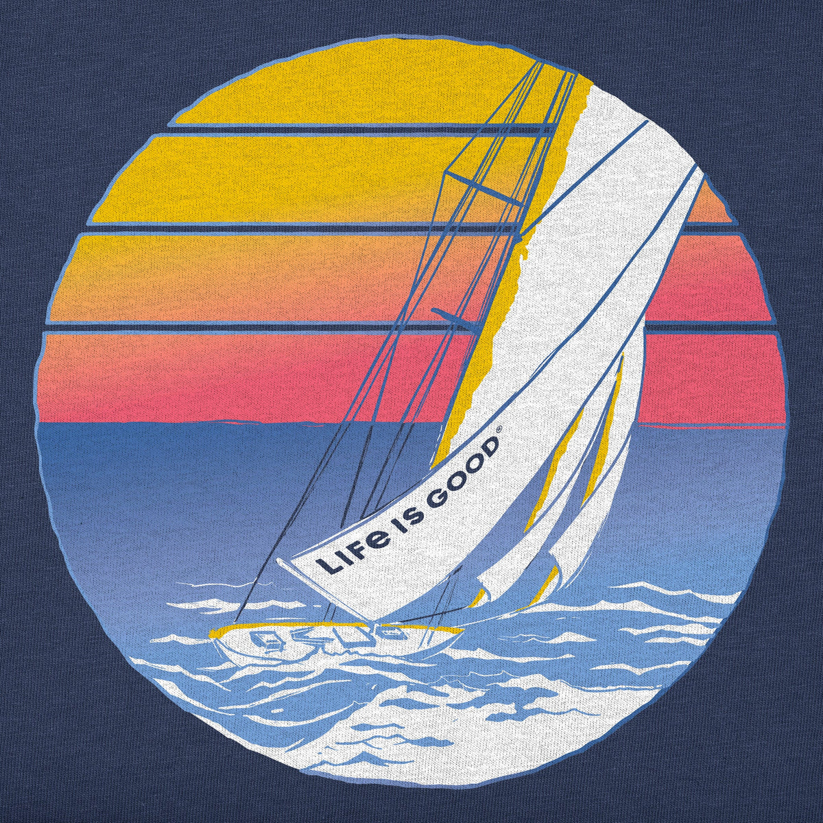 Women's Sailboat Circle Short Sleeve Crusher Boxy Tee product image 2