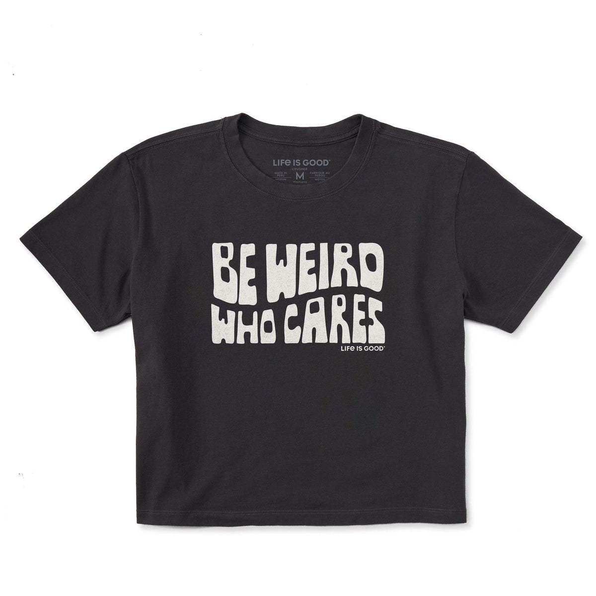 Women's Be Weird Who Cares Stack Short Sleeve Crusher Boxy product image 1