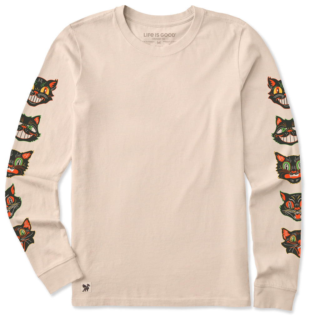 Women's Retro Scaredy Cats Long Sleeve Crusher Tee product image 3