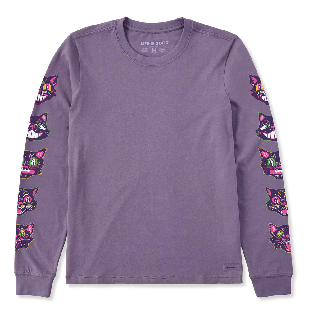 Women's Retro Scaredy Cats Long Sleeve Crusher Tee product image 6
