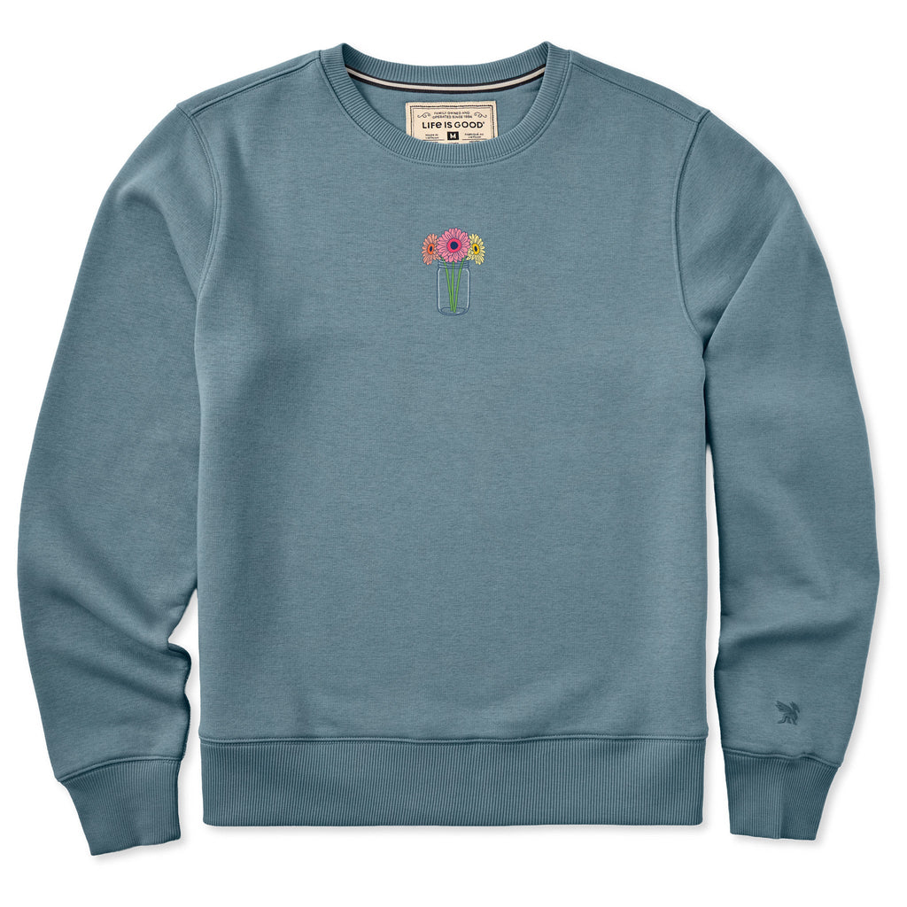 Women's Gerbera Flower Jar Good Vibes Crew
